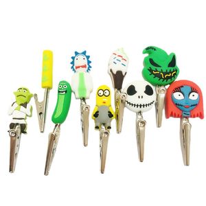 Silicone Tobacco Stick Roach Clip Cigarette Smoking Clips Cartoon Shape ATM Credit Card Blunt Holder Hand Rack Cones Nail Grippers