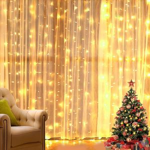 Strängar led fairy lampor koppartråd sträng USB gardin kransar luces för juldekoration bröllopår semester klampt