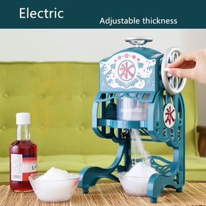 Electric Ice Crusher Commercial Hushåll Small Shaved Ices Machine Automatic Smoothie Maker Justerbar tjocklek Japan Korea