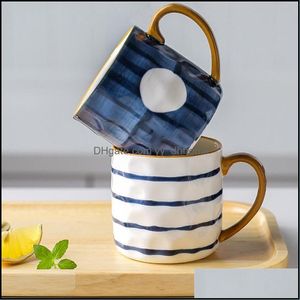 Tassen Trinkgeschirr Küche Esszimmer Bar Hausgarten Schönes Mädchen Büro Kaffeetasse Thermobecher Set Japanische nordische Keramik Dri Dhuzj