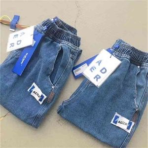 Erro de ADER Erro azul patch jeans homens homens de alta qualidade erros de cordão de jeans de jeans moda cowboy slim fit jean 210420