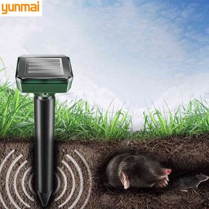 IP Sun Charging Solar Mouse Repeller Vibrations Ultrasonic Farm Outdoor Electronic Led Farm Snake Builtin Battery Yunmai J220531