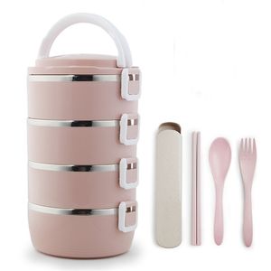 Thickened Stainless Steel Colorful Preservation Lunch Box 1 Piece Adult Lovely Bento Box Leak-Proof Container For Store Food 201015