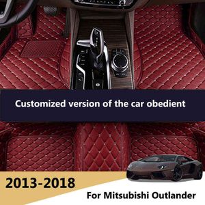 Maty podłogowe samochodu dla Mitsubishi Outlander 2018 2017 2016 2015 2014 2013 (7 miejsc) Auto Protector dywanów Dywany H220415