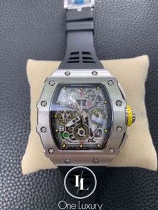 Watches Wristwatch Designer Luxury Mens Mechanical Watch Richa Original 011 RM11-03 Flyback Chronograph Titanium Case Black Rubber Strap SW SW