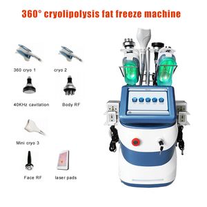 Nyaste 360 ​​Cryolipolysis Slim Machine Cryoterapi Fat Freeze Device Cryo Therapy Fat Vakuum Slimming Eqiupment med 7 handtag