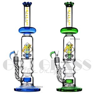 Bong in vetro spesso 16,5 pollici Narghilè Tubi d'acqua Percolatore a tripla matrice Diffusore di bong Perc Dab Rig Collettore di ghiaccio Tubo di gorgogliamento Rigs di olio con raccoglitore di cenere