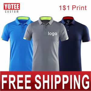 Snabbtorkande sportpoloskjorta Anpassad design Företag Varumärke / Skriv ut Broderi Andningsbara Lapel Kortärmad Polo Shirts 220408