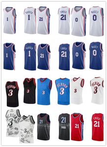 2022 James 1 Harden Joel 21 Embiid Basquete Jersey Retro Allen 3 Iverson Jerseys Maxey 0 Fanatics Camisa 75º Aniversário Homens Bordados