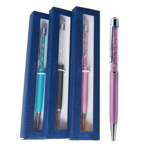Highquality Diamong Ballpoint Christmas retail box case elements Crystal pen Laser Customized Gift Pen 220613