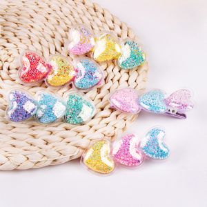 Kreskówkowe cekiny sercowe hairgips Summer Rainbow Kids Hair Clips Fashion Hair Akcesoria Duckbill Klip Nakrywa 1 05XTA D3