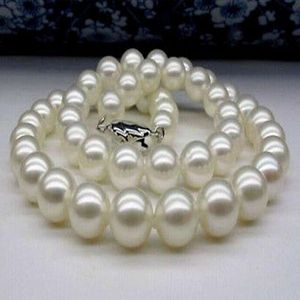 本物のナチュラル11-12mm Akoya White Real Round Pearl Necklace18 