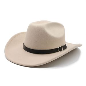 Cowboy Jazz Top Hats Women's Fedora Hat Men's Fedoras Kvinnor Bred Brim Cap Woman Man Autumn Winter Caps 2022 Fashion Accessories Christmas Gift