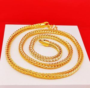 18K Men's 6mm Thai Chedes Snake Bone Necklace Fashion Halsband