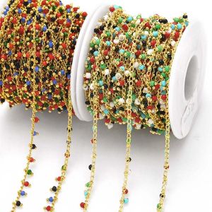 Collane con pendente 10M Collana a catena con perline multicolori Braccialetto fai-da-te Realizzazione di rame regolabile per forniture di gioielli Cana155Pendant