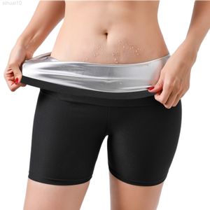 Kobiety sauna spodnie Thermo Swep Lings Offit Body Shaper Control brzucha Karit Fitness Suit Trainer Trainer Shorts L220802