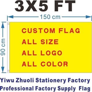 Benutzerdefinierte Flagge 90 x 150 cm 3 x 5 Fuß 120 g 100D-Polyesterqualität in allen Farben 60 x 90 21 x 14 cm Banner D220704