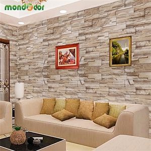 PVC Vinyl Brick Waterproof Wall Sticker for Living Room Bedroom Kitchen Self Adhesive Wallpaper Stickers Home Decor wall decal T200601