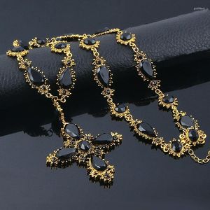 Цепи Винтажное длинное ожерелье для женщин пересекают подвески и ожерелья моды.