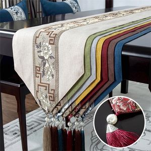Table Runner Chinese Style Cotton and Linen Material With The Same Placemat Pillowcase Tea Towel Tablecloth Cloth 220615