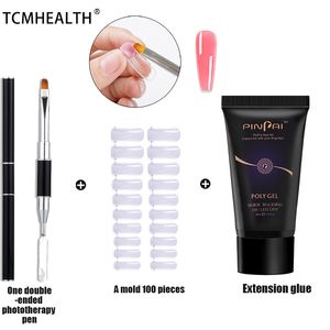 Wholesale crystal glue resale online - 30ml Extension Nail Gel UV Solid Paper Fee Set Tray to Quickly Extend Crystal Model Glue Nails Phototherapy Salon Nail Easy DIY at Home