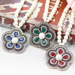 Vintage Estilo Colares De Casamento venda por atacado-Colares pendentes Neovisson moda estilo vintage colar de flores cinza de cristal