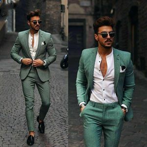 Causal Slim Fit One Button Peaked Lapel Mens Business Formal Prom Dinner Tuxedos Man Blazer Suit Galoom Wear (Kurtka + Spodnie)