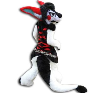 Fursuit Long-haired Husky Dog Fox Wolf Mascot Costume Fur Adult Cartoon Character Halloween Party Cartoon Set #089