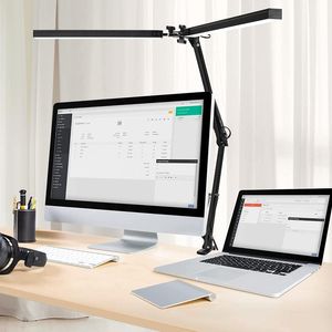 Table Lamps EU/US 12V Reading Desk Lamp With 96Pcs LED Lights Adjustable Swing Arm Clamp Folding Light For Office/Study/WorkingTable