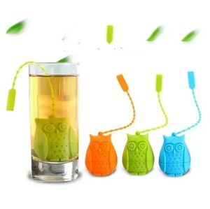 Gevşek Yaprak Çay Aksesuarları toptan satış-Silikon Baykuş Çay Süzgeci Sevimli Çay Poşetleri Gıda Sınıfı Yaratıcı Gevşek Yaprak Çay Demlik Filtre Difüzör Eğlenceli Aksesuarları C0321