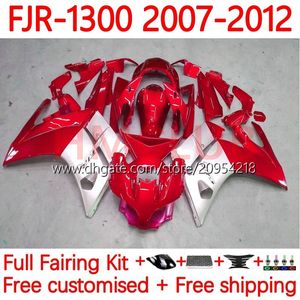 ヤマハFJR-1300 FJR 1300のOEMボディワークA CC FJR1300A 01-12 MOTO BODYS 37NO.67 FJR1300 07 08 09 10 11 12 FJR-1300A 2007 2008 2009 2010 2011 2012フェアリングキットレッドシルバー