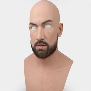 mannelijke latex realistische volwassen siliconen full face maskers voor man cosplay feestmasker fetisj echte skin300m