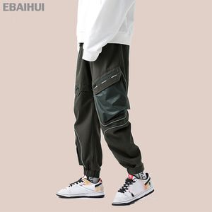 Ebaihui Mäns lastbyxor Multi-Pocket Zip-panel Casual Harem byxor Stor storlek Ny personlighet Färg matchande penna byxor