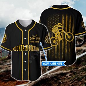 Mountain Cykling Anpassad namn Baseball Shirt Jersey S 3D Tryckt Men S Hip Hop Tops 220707