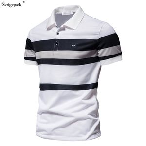 Man Polo Shirt Print Stripe Classical Pattern France Luxury Brand Seriige Park Cotton Blends European Design 220606