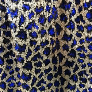 Fabric LASUI 3y=1lot Gorgeous 4 Colors Blue/Red Leopard Sequins Embroidery Lace Diy For Fashion Dress Prom Dresses W0044