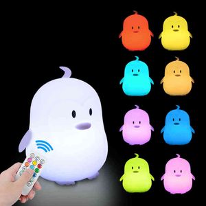 Wholesale penguin light resale online - Penguin LED Night Light Touch Sensor Remote Control Colors Dimmable Timer Rechargeable Silicone Lamp for Children Baby Gift W220318