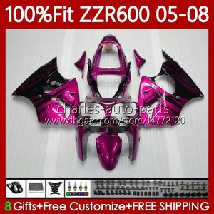 Spritzguss-Karosserie für KAWASAKI NINJA ZZR600 600CC 2005 2006 2007 2008 Karosserie 134Nr