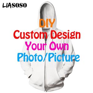 LIASOSO 3D Stampa Fai da te Design personalizzato Uomo Felpe con cerniera Cappotto da donna Top Hip Hop Fornitori per Drop Shipper Uomo Zip con cappuccio D000 6 220704