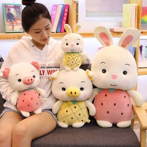 Sweet Fruit Rabbit Sweet Fruit Plush Toy Zodiac Pig Doll Söt kaninkuddflicka kram