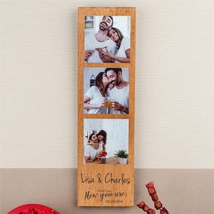 Custom Frames Vintage Wooden Po Frames Home Decor Personalized Printed Pos Couple Wedding Anniversary Romantic Gifts 220623