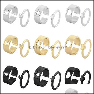 Paar ringen sieraden trendy gouden vlinder open voor vrouwen mannen minnaar ring set vriendschap verloving bruiloft drop levering bgfz