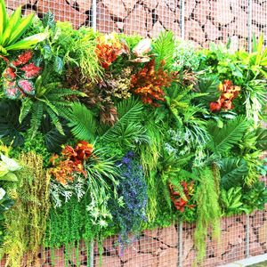 Decorative Flowers & Wreaths 40cm Artificial Plant Lawn DIY Background Wall Simulation Grass Leaf Wedding Carpet Home Decor Turf OfficeDecor