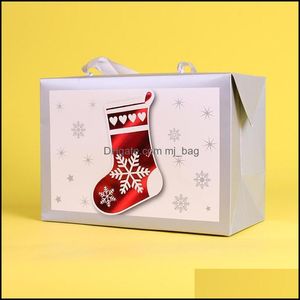 Gift Wrap Event Party Supplies Festive Home Garden Portable Christmas Bag Snowflake Xmas White Card Paper Heat krympbar film Beautif Fir
