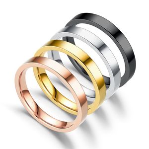 Anello sottile in acciaio inossidabile da 3 mm in oro rosa nero per donna uomo anello minimalista gioielli partito regalo di moda semplice taglia da 5 a 13