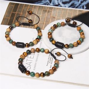 Beaded Strands Natural Stone Bracelet Braid 12 Constellations Charm Yoga Meditation Couple For Male Female Jewelry Lars22