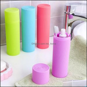 Tandborstehållare badrumstillbehör bad hem trädgård praktisk hållare anti bakterie lagringslåda cylinder bärbar resepinnar co