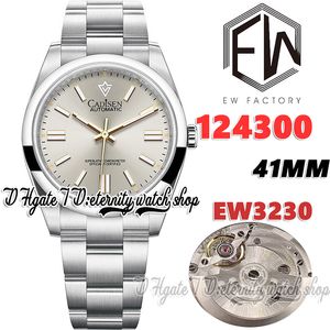 EWF V3 EW124300 CAL.3230 EW3230自動メンズウォッチ41mmシルバーダイヤルスティックマーカー904L同じシリアル保証カードの永遠の時計