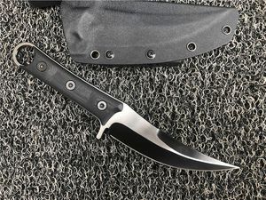 Faca tática de lâmina fixa sbk d2 Black Blade Blade CNC Acabamento G10 Campo de caça ao ar livre com Kydex