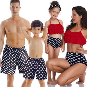 家族をマッチする水着の衣装夏の女性ビキニ男性ビーチショーツガール水着少年泳ぎ、2つが必要な場合は注文してください2